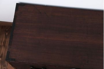 アンティーク家具　和製アンティーク　シンプルな丸金具の桐箪笥ローボード(桐たんす)