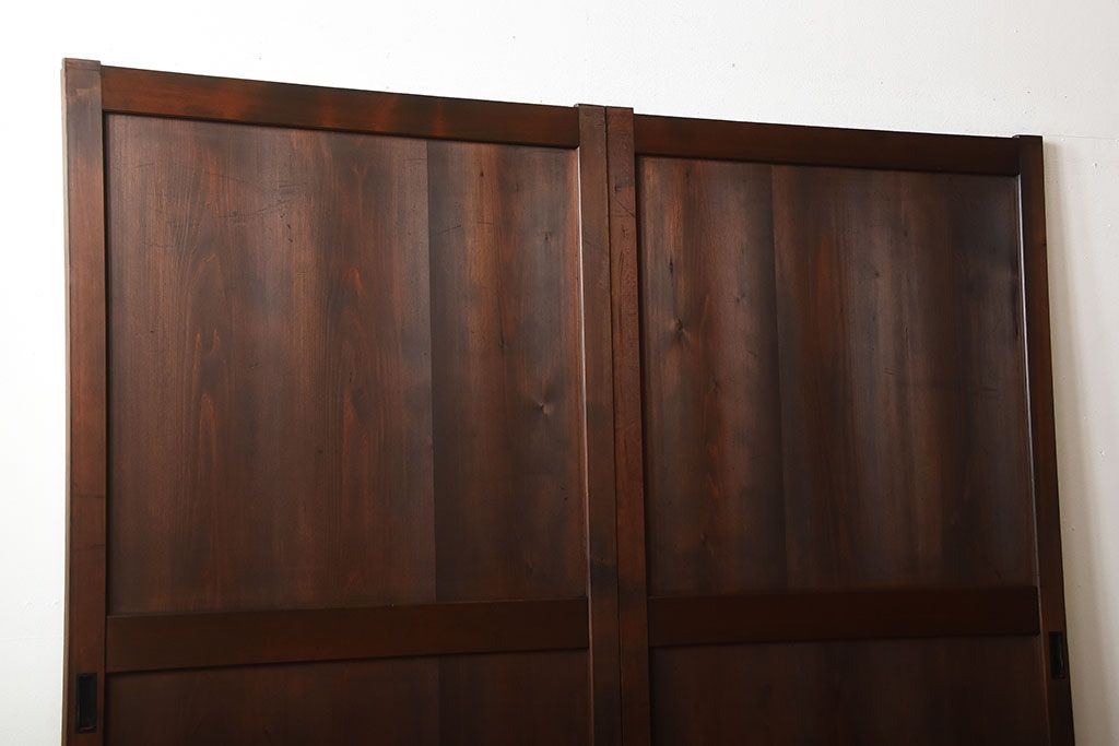 古民具・骨董　古いナチュラルな木味のアンティーク帯戸2枚セット