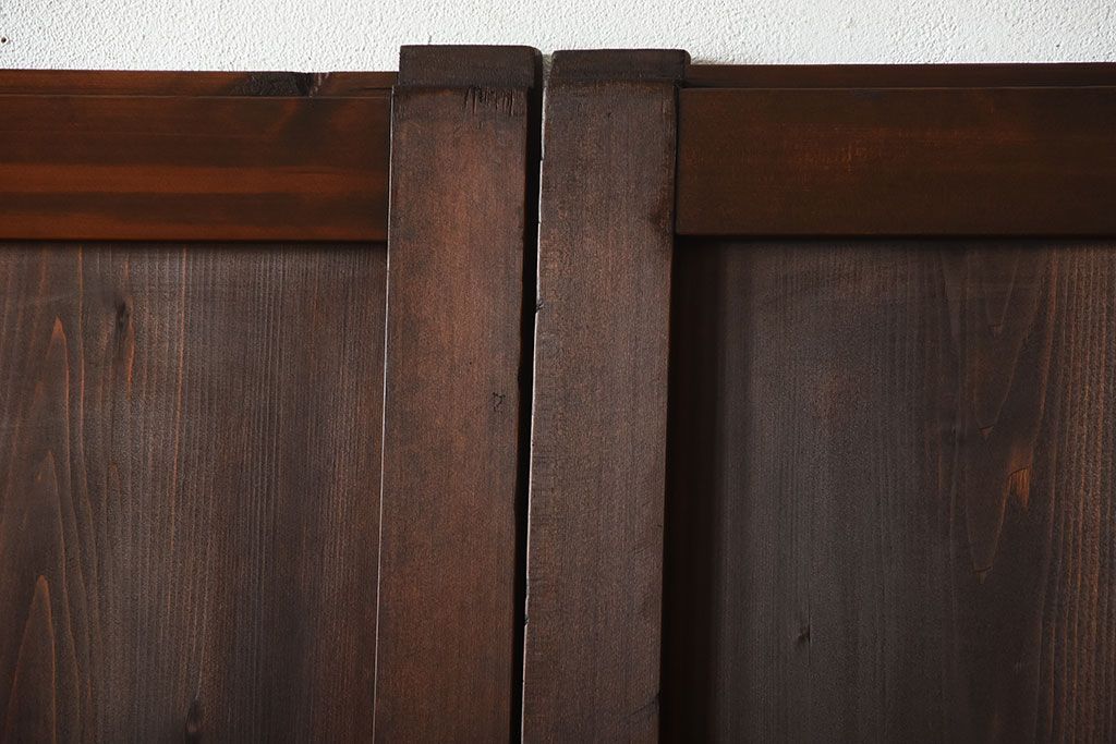 古民具・骨董　古いナチュラルな木味のアンティーク帯戸2枚セット