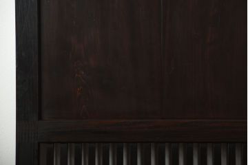 古民具・骨董　深い色味が風味溢れるアンティーク格子帯戸4枚セット(1)