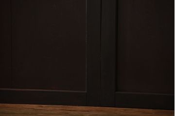 古民具・骨董　深い色味が風味溢れるアンティーク格子帯戸4枚セット(1)