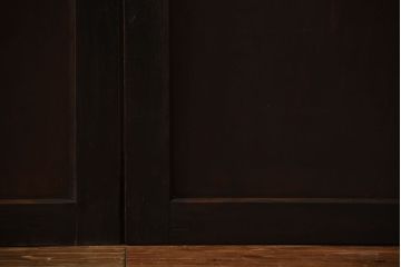 古民具・骨董　深い色味が風味溢れるアンティーク格子帯戸4枚セット(1)