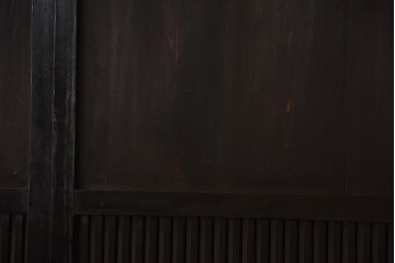 古民具・骨董　深い色味が風味溢れるアンティーク格子帯戸4枚セット(1)