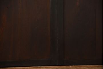 古民具・骨董　深い色味が風味溢れるアンティーク格子帯戸4枚セット(1)