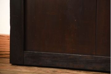 古民具・骨董　深い色味が風味溢れるアンティーク格子帯戸4枚セット(1)