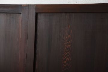 古民具・骨董　深い色味が風味溢れるアンティーク格子帯戸4枚セット(2)