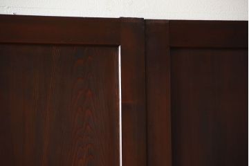 古民具・骨董　深い色味が風味溢れるアンティーク格子帯戸4枚セット(2)