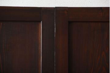 古民具・骨董　深い色味が風味溢れるアンティーク格子帯戸4枚セット(2)