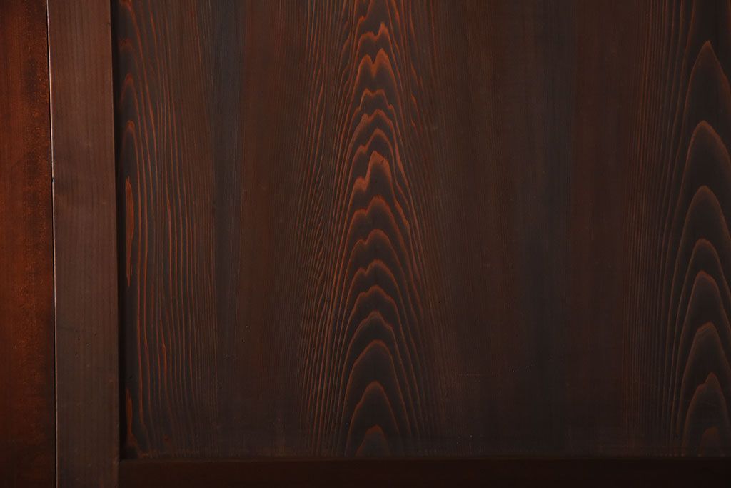 古民具・骨董　深い色味が風味溢れるアンティーク格子帯戸4枚セット(2)