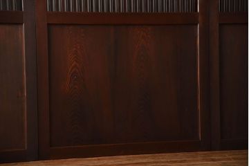 古民具・骨董　深い色味が風味溢れるアンティーク格子帯戸4枚セット(2)