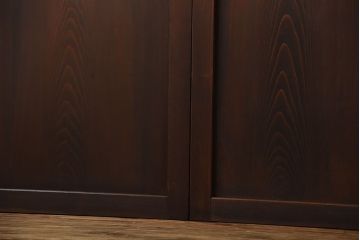 古民具・骨董　深い色味が風味溢れるアンティーク格子帯戸4枚セット(2)