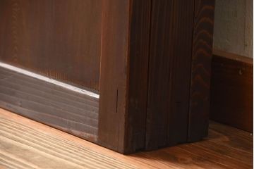 古民具・骨董　深い色味が風味溢れるアンティーク格子帯戸4枚セット(2)