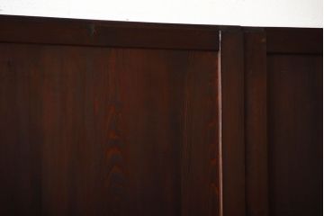 古民具・骨董　深い色味が風味溢れるアンティーク格子帯戸4枚セット(2)