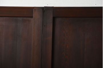 古民具・骨董　深い色味が風味溢れるアンティーク格子帯戸4枚セット(2)