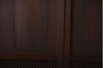 古民具・骨董　深い色味が風味溢れるアンティーク格子帯戸4枚セット(2)
