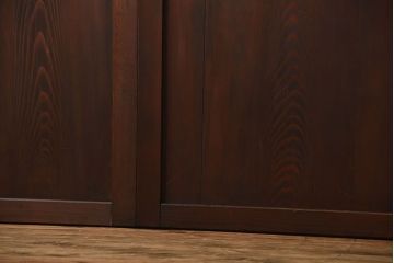 古民具・骨董　深い色味が風味溢れるアンティーク格子帯戸4枚セット(2)