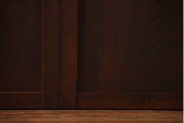 古民具・骨董　深い色味が風味溢れるアンティーク格子帯戸4枚セット(2)