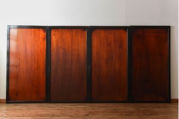 古民具・骨董　モダンなアンティーク板戸4枚セット(帯戸)