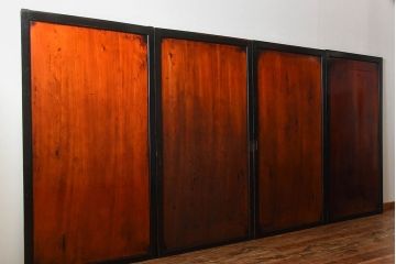 古民具・骨董　モダンなアンティーク板戸4枚セット(帯戸)