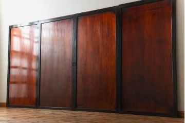 古民具・骨董　モダンなアンティーク板戸4枚セット(帯戸)