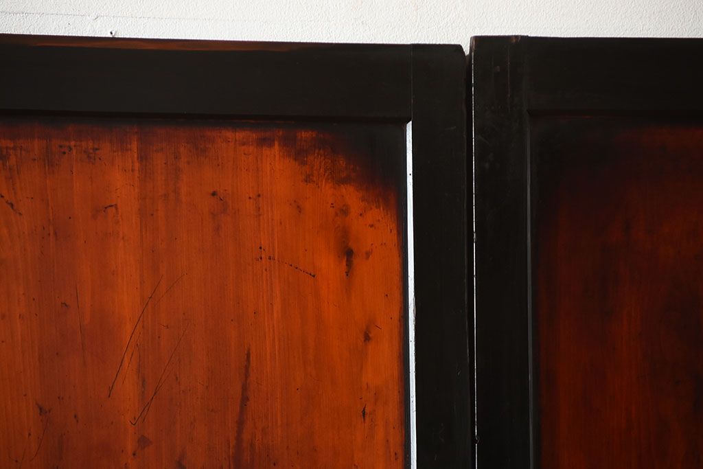 古民具・骨董　モダンなアンティーク板戸4枚セット(帯戸)