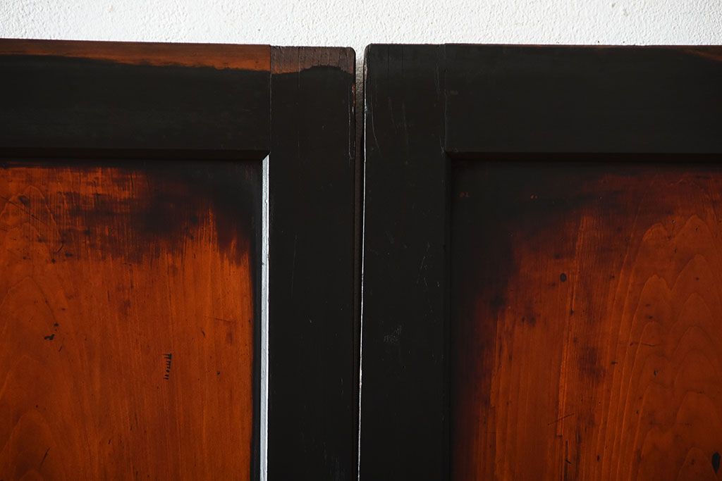 古民具・骨董　モダンなアンティーク板戸4枚セット(帯戸)