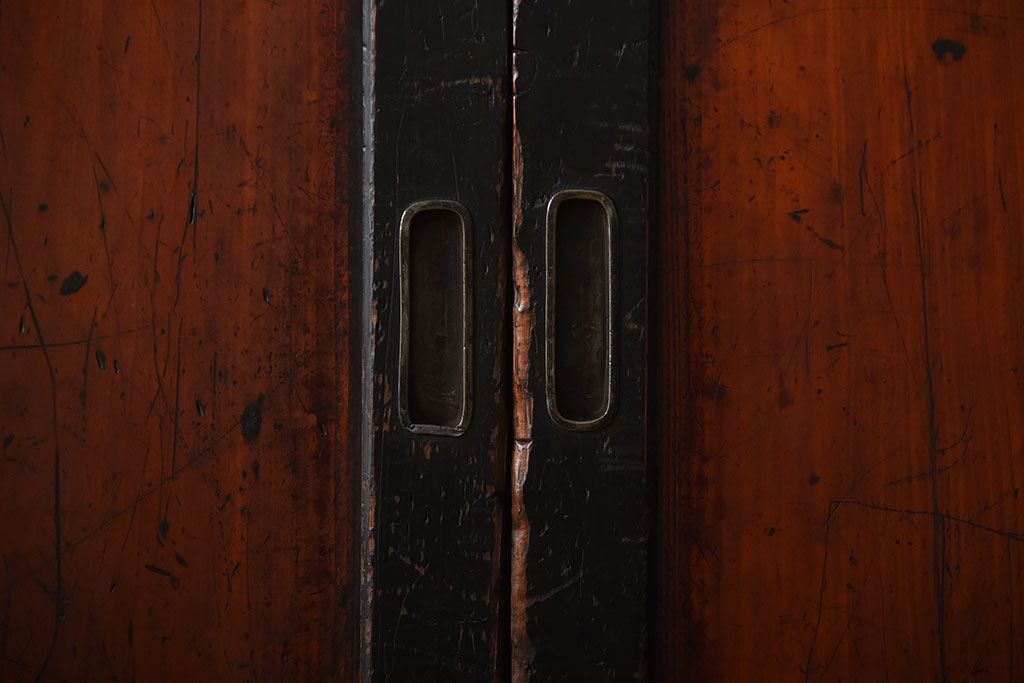 古民具・骨董　モダンなアンティーク板戸4枚セット(帯戸)