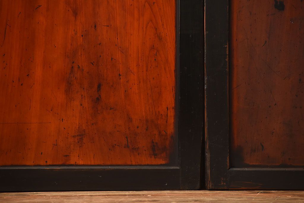 古民具・骨董　モダンなアンティーク板戸4枚セット(帯戸)