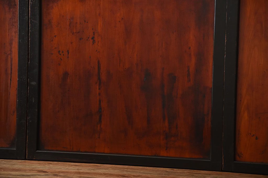 古民具・骨董　モダンなアンティーク板戸4枚セット(帯戸)