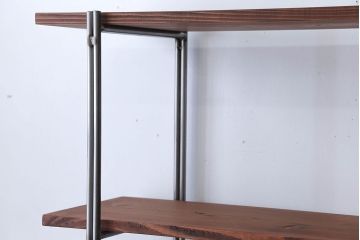 ラフジュオリジナル アイアンの薄型飾り棚【小】(陳列棚、アイアンラック)