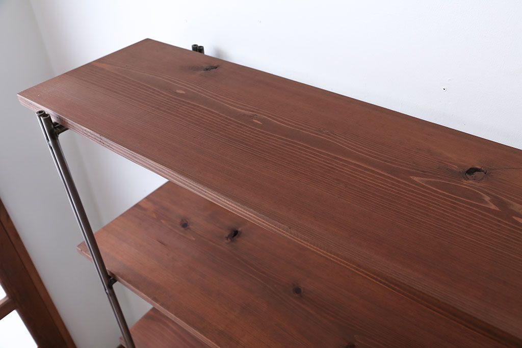 ラフジュオリジナル アイアンの薄型飾り棚【大】(1)(陳列棚・アイアンラック)