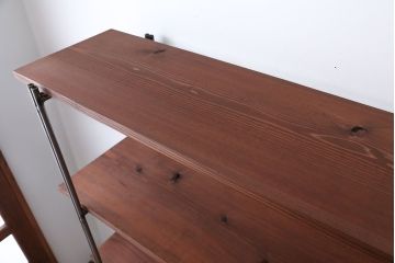 ラフジュオリジナル アイアンの薄型飾り棚【大】(1)(陳列棚・アイアンラック)