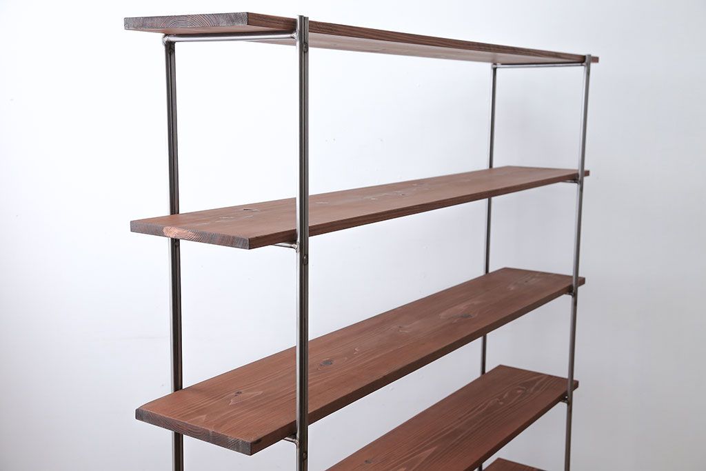 ラフジュオリジナル アイアンの薄型飾り棚【大】(1)(陳列棚・アイアンラック)