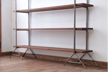 ラフジュオリジナル アイアンの薄型飾り棚【大】(1)(陳列棚・アイアンラック)