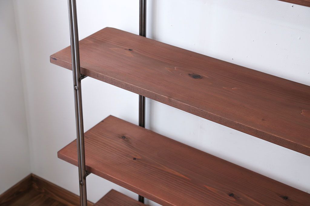 ラフジュオリジナル アイアンの薄型飾り棚【大】(1)(陳列棚・アイアンラック)