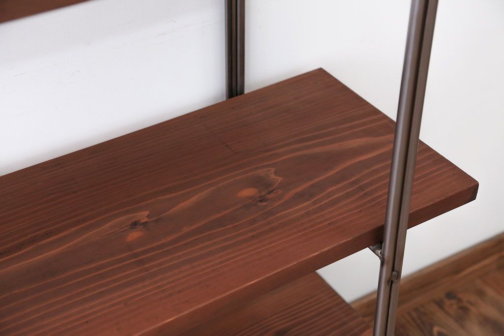 ラフジュオリジナル アイアンの薄型飾り棚【大】(1)(陳列棚・アイアンラック)