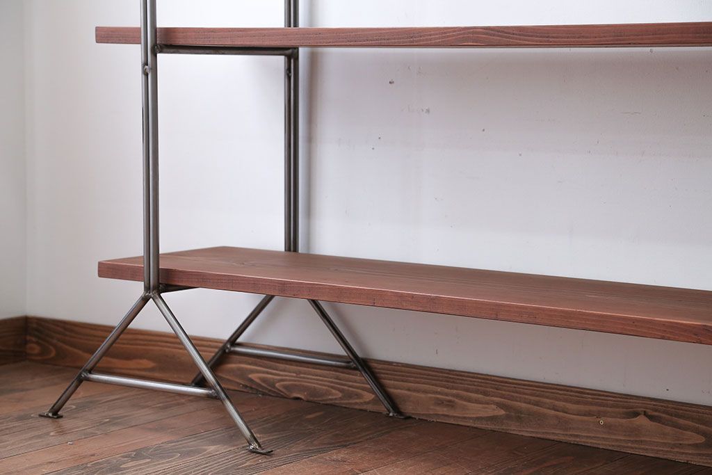 ラフジュオリジナル アイアンの薄型飾り棚【大】(1)(陳列棚・アイアンラック)