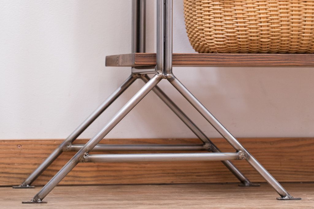 ラフジュオリジナル アイアンの薄型飾り棚【大】(2)(陳列棚、アイアンラック)