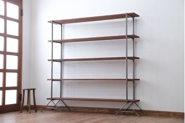 ラフジュオリジナル アイアンの薄型飾り棚【大】(2)(陳列棚、アイアンラック)