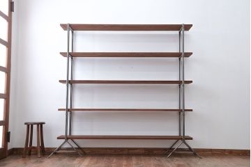 ラフジュオリジナル アイアンの薄型飾り棚【大】(2)(陳列棚、アイアンラック)