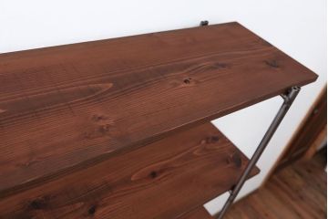 ラフジュオリジナル アイアンの薄型飾り棚【大】(2)(陳列棚、アイアンラック)