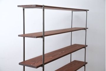 ラフジュオリジナル アイアンの薄型飾り棚【大】(2)(陳列棚、アイアンラック)