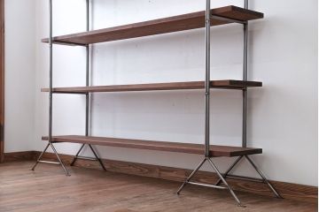 ラフジュオリジナル アイアンの薄型飾り棚【大】(2)(陳列棚、アイアンラック)