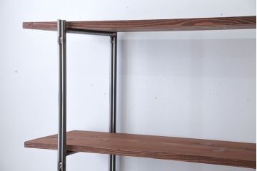 ラフジュオリジナル アイアンの薄型飾り棚【大】(2)(陳列棚、アイアンラック)