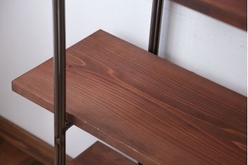 ラフジュオリジナル アイアンの薄型飾り棚【大】(2)(陳列棚、アイアンラック)