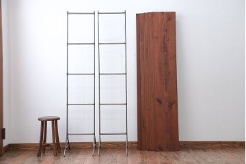 ラフジュオリジナル アイアンの薄型飾り棚【大】(2)(陳列棚、アイアンラック)