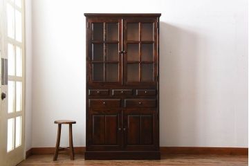 中古　北海道民芸家具　お洒落なカップボード