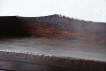 アンティーク家具　和製アンティーク　モールガラス入り!古い木製の大ぶりな収納棚