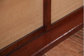 アンティーク家具　和製アンティーク　欅材!襖障子引き戸置き床(ローボード)