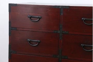 アンティーク家具　和製アンティーク　シンプルな金具の小箪笥